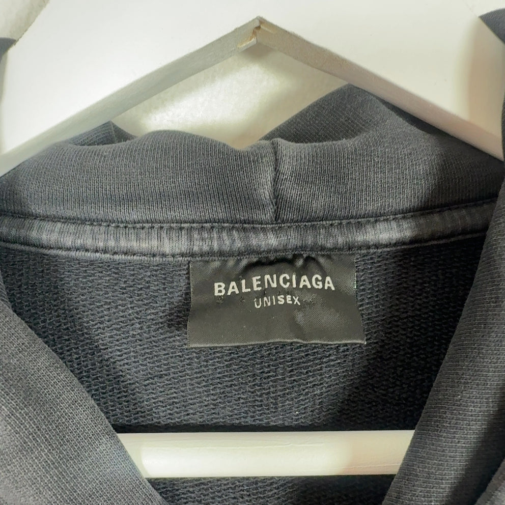 Balenciaga Embroidered Logo Sleeve Hoodie