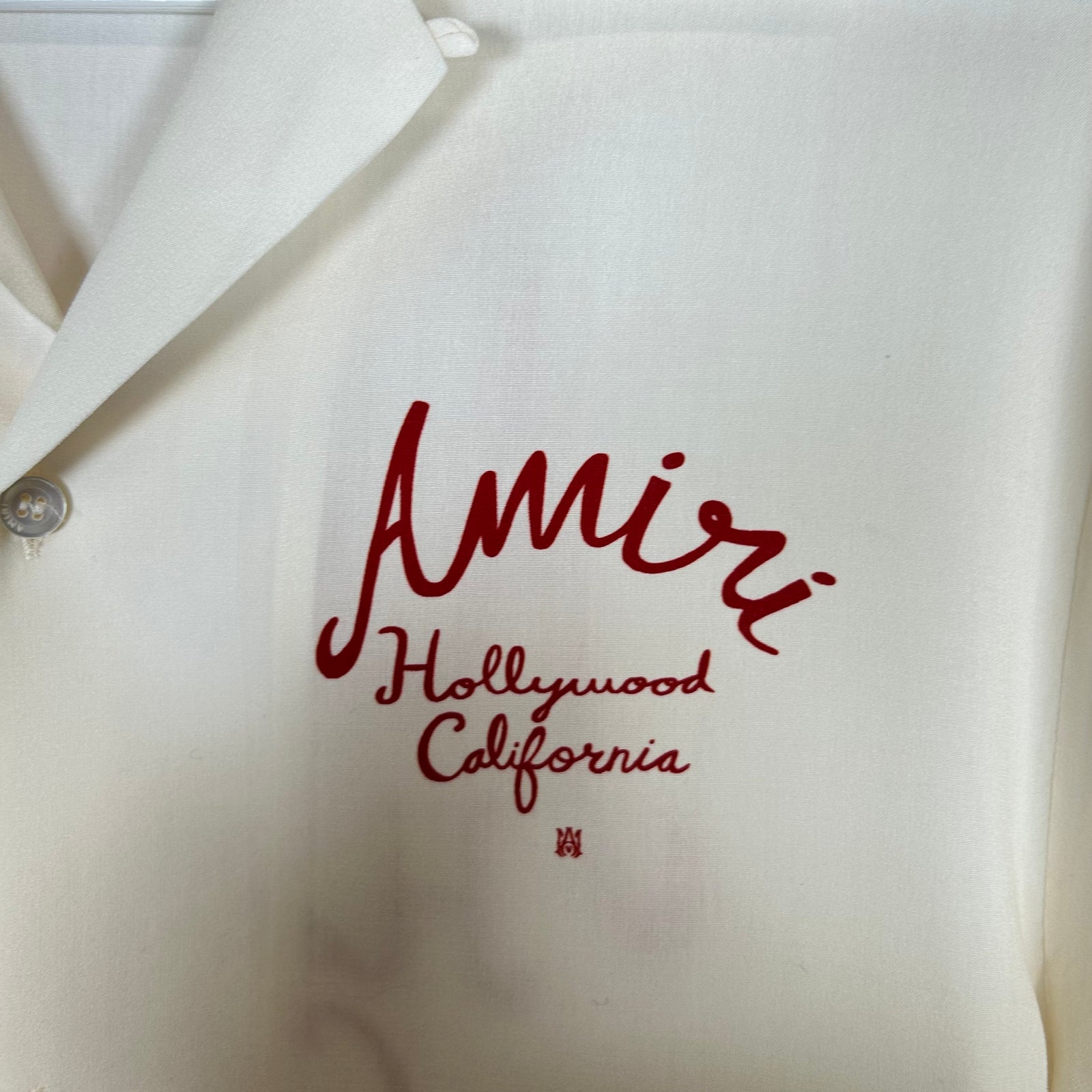Amiri Cream Hollywood Camp Shirt Size M