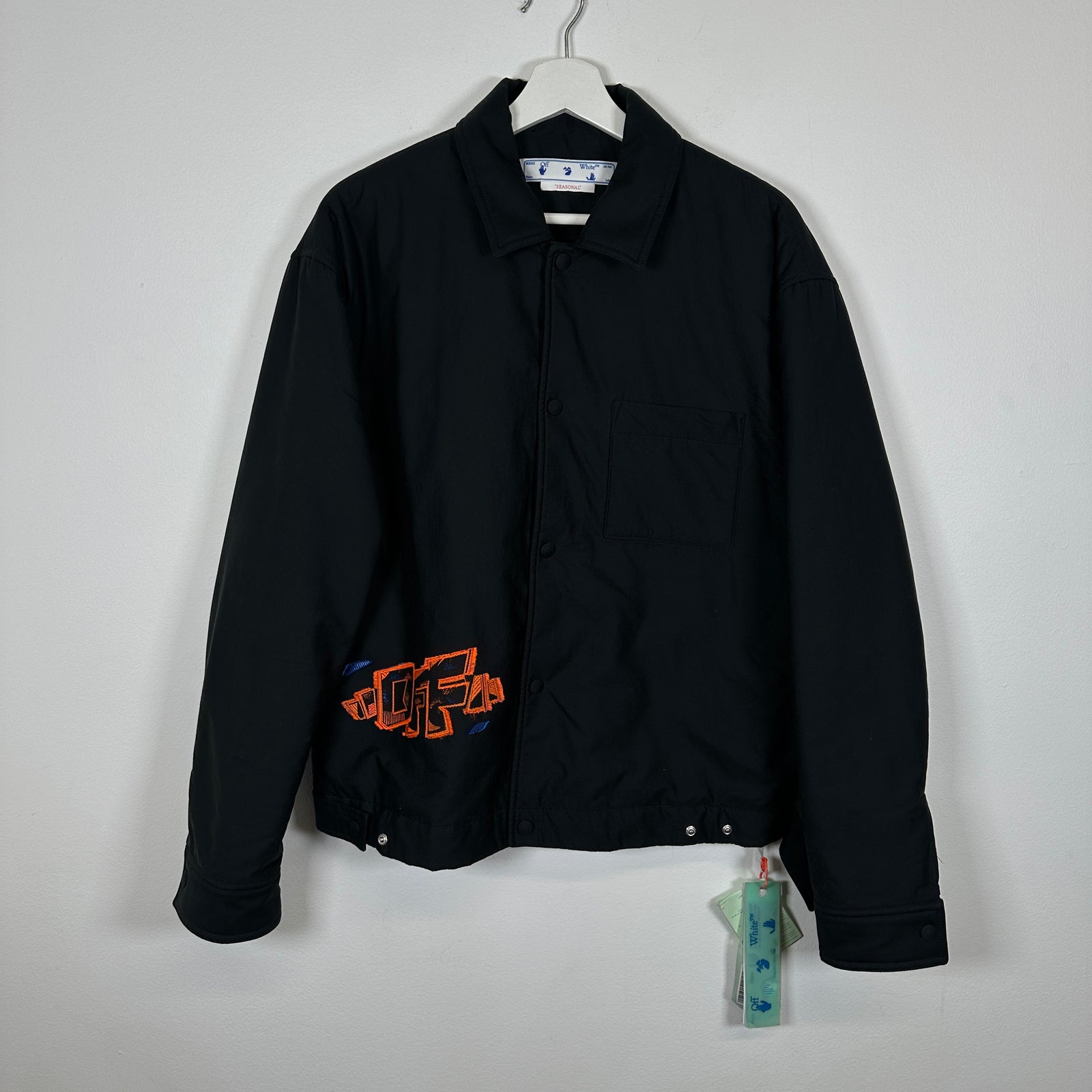 Off-White Black Graffiti Logo Buttoned Jacket Sz S