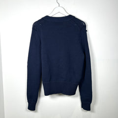 Neil Barret Cable Knit Navy Cardigan Size M