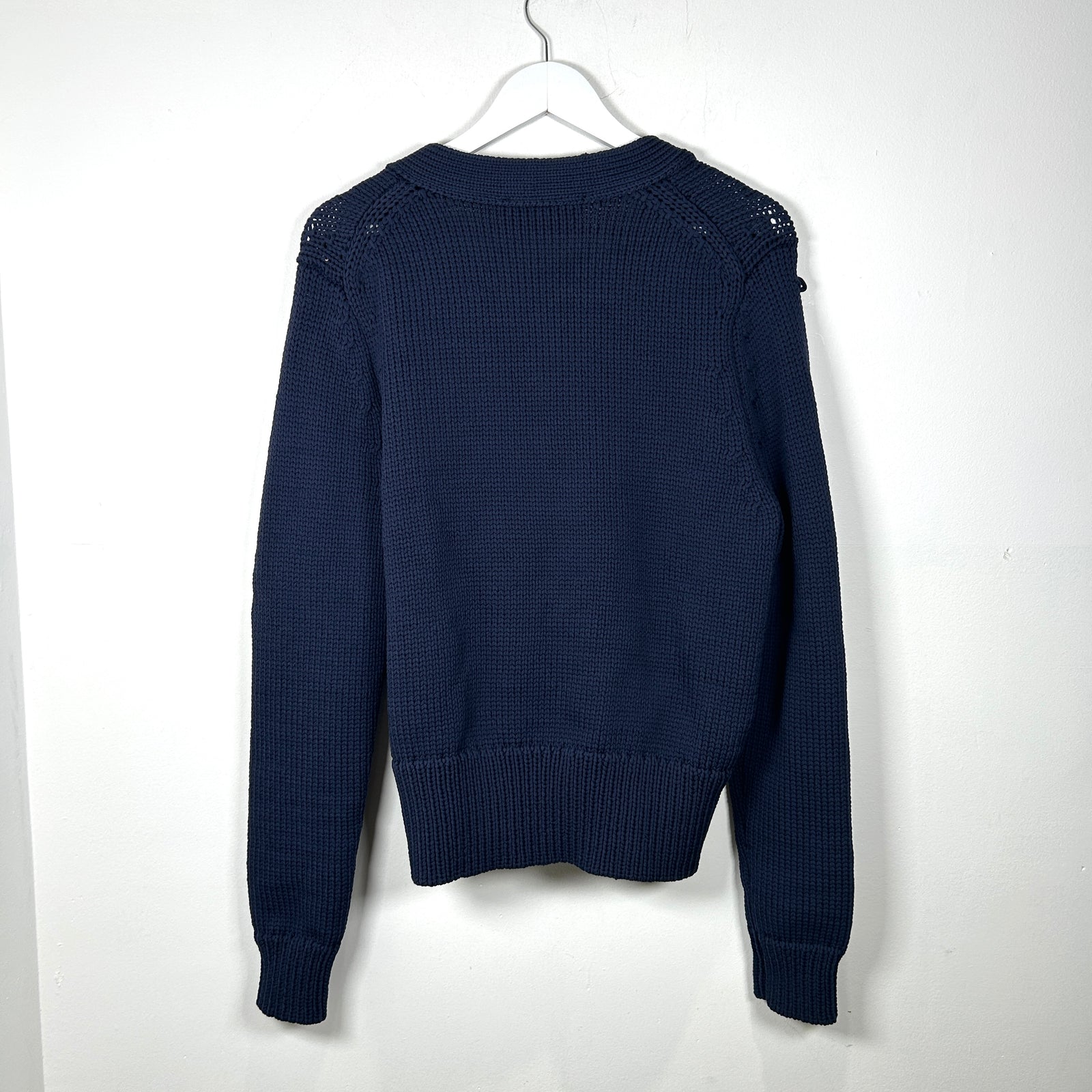 Neil Barret Cable Knit Navy Cardigan Size M