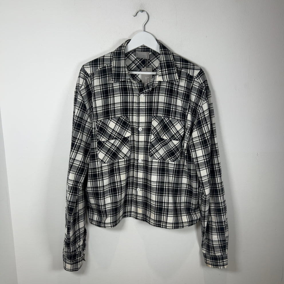 Science Projects Cropped Flannel Shirt