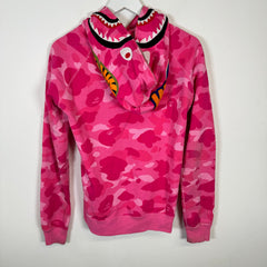 Bape Pink Camo Shark Hoodie Size S