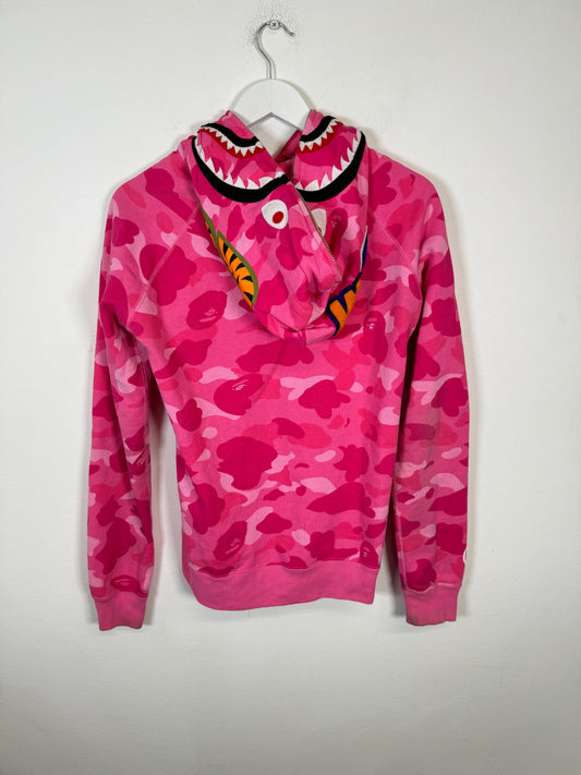 Bape Pink Camo Shark Hoodie Size S