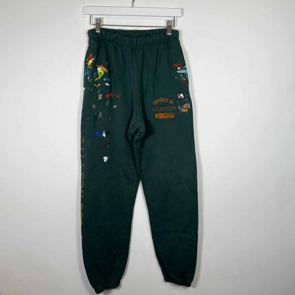 Gallery Dept Green Paint Splatter Sweatpants Size M