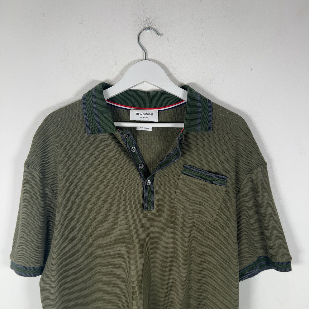 Thom Browne Striped Knit Polo