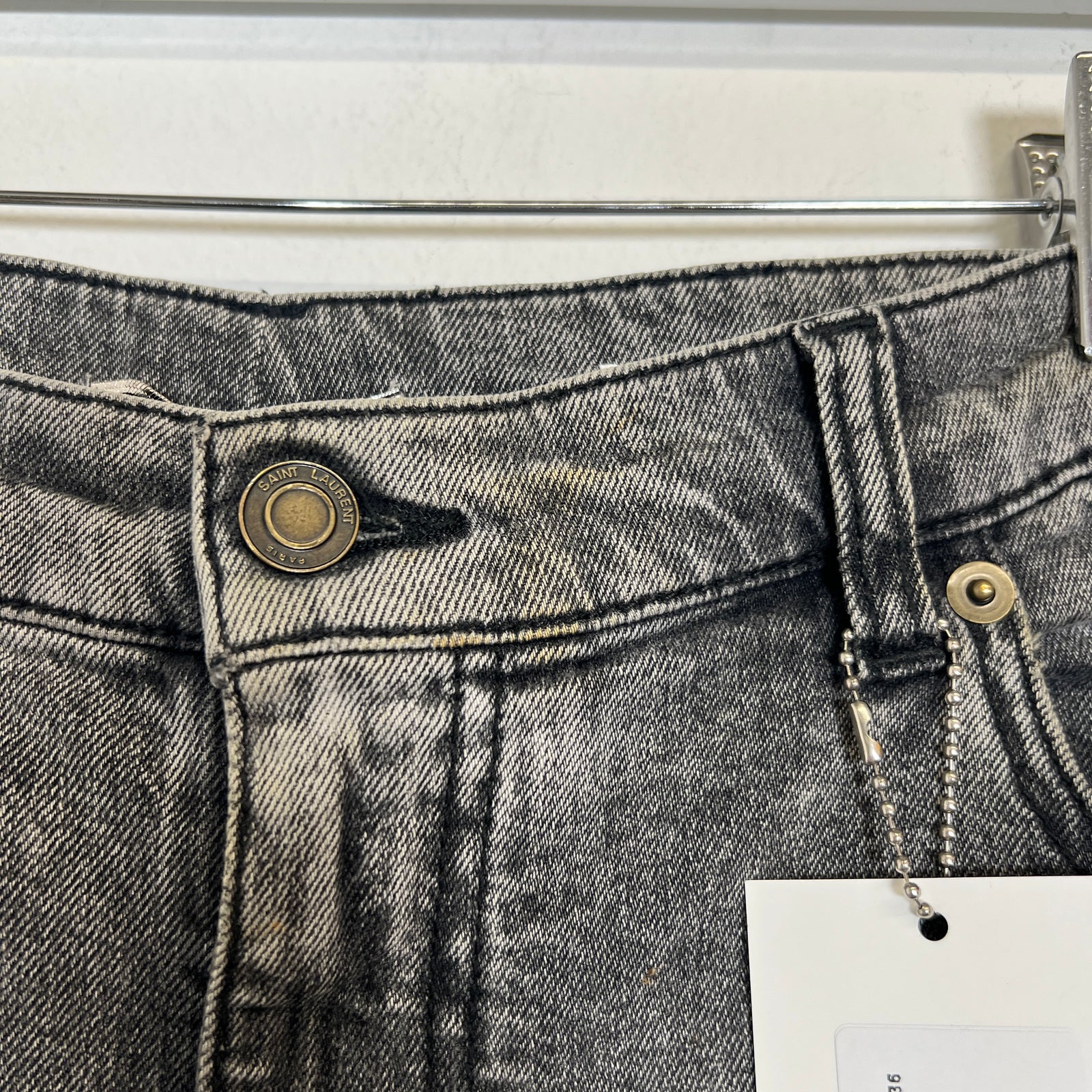 Saint Laurent Grey Washed Jean Size 36