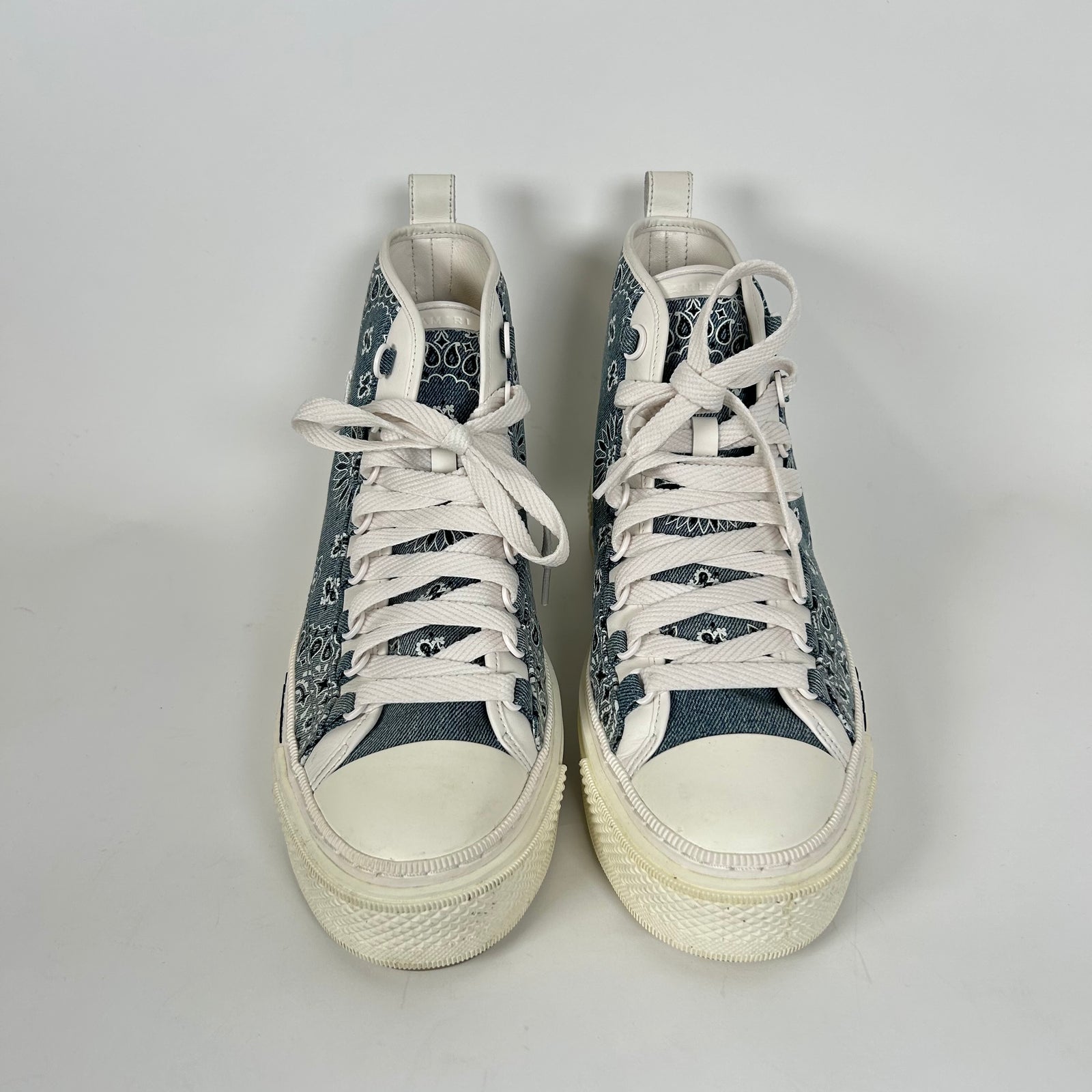 Amiri Grey Paisley MA Court High-Top Sneaker Size 43