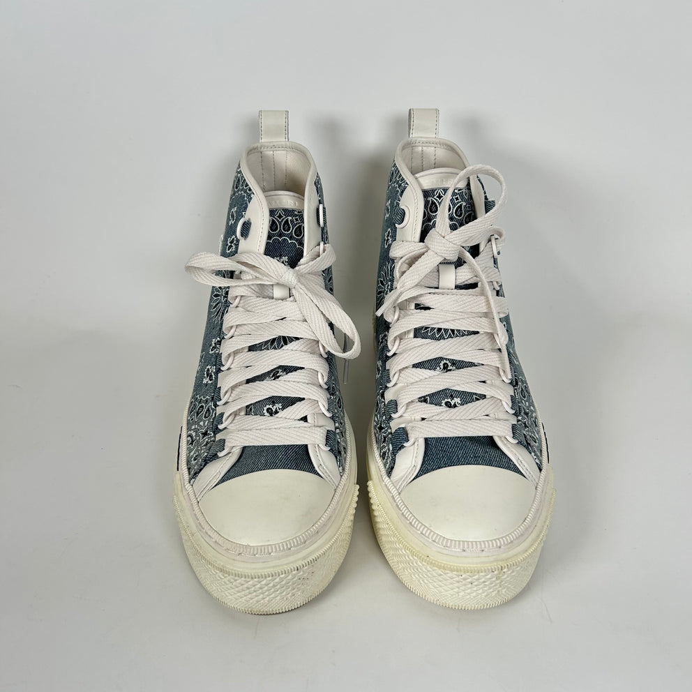 Amiri Grey Paisley MA Court High-Top Sneaker Size 43