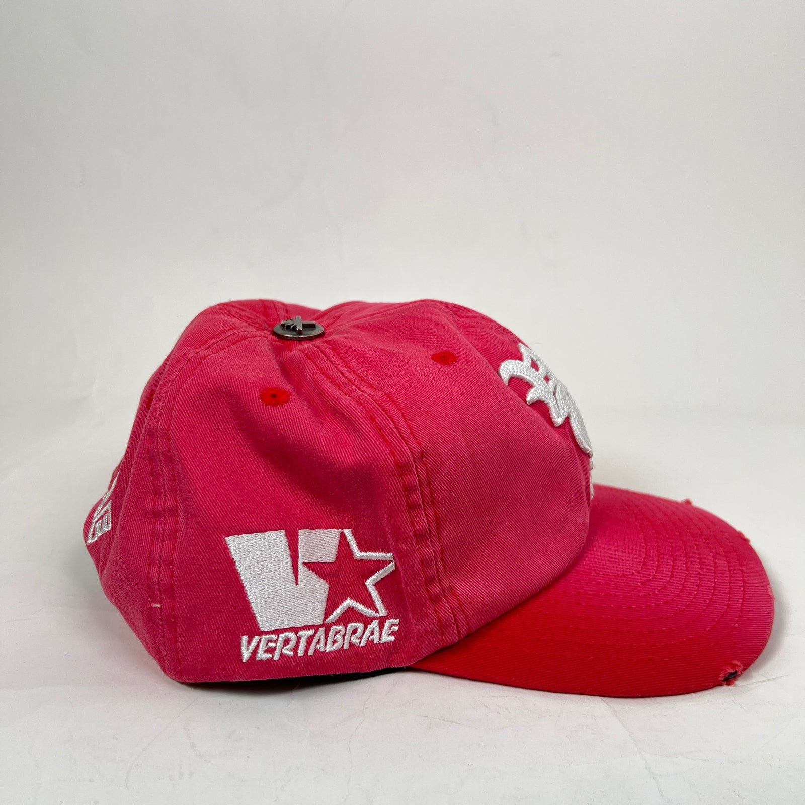 Vertabrae Washed Red Vintage Logo Snapback