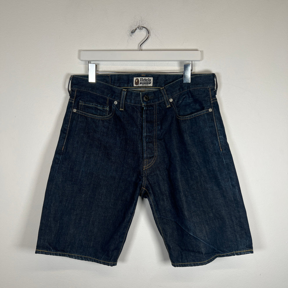 A Bathing Ape Blue Jean Shorts Size M
