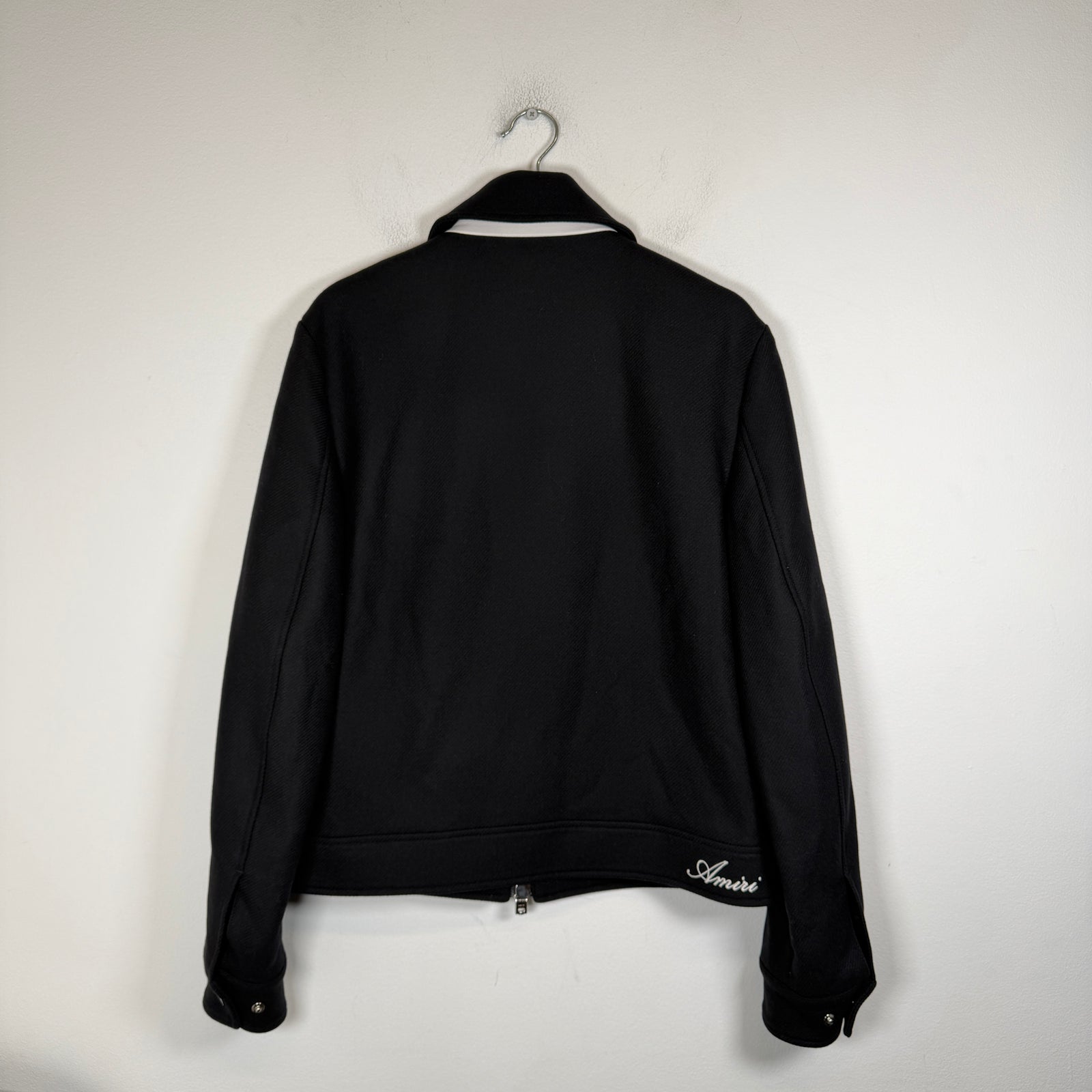 Amiri Black Embroidered Diamond MA Work Jacket Size 50