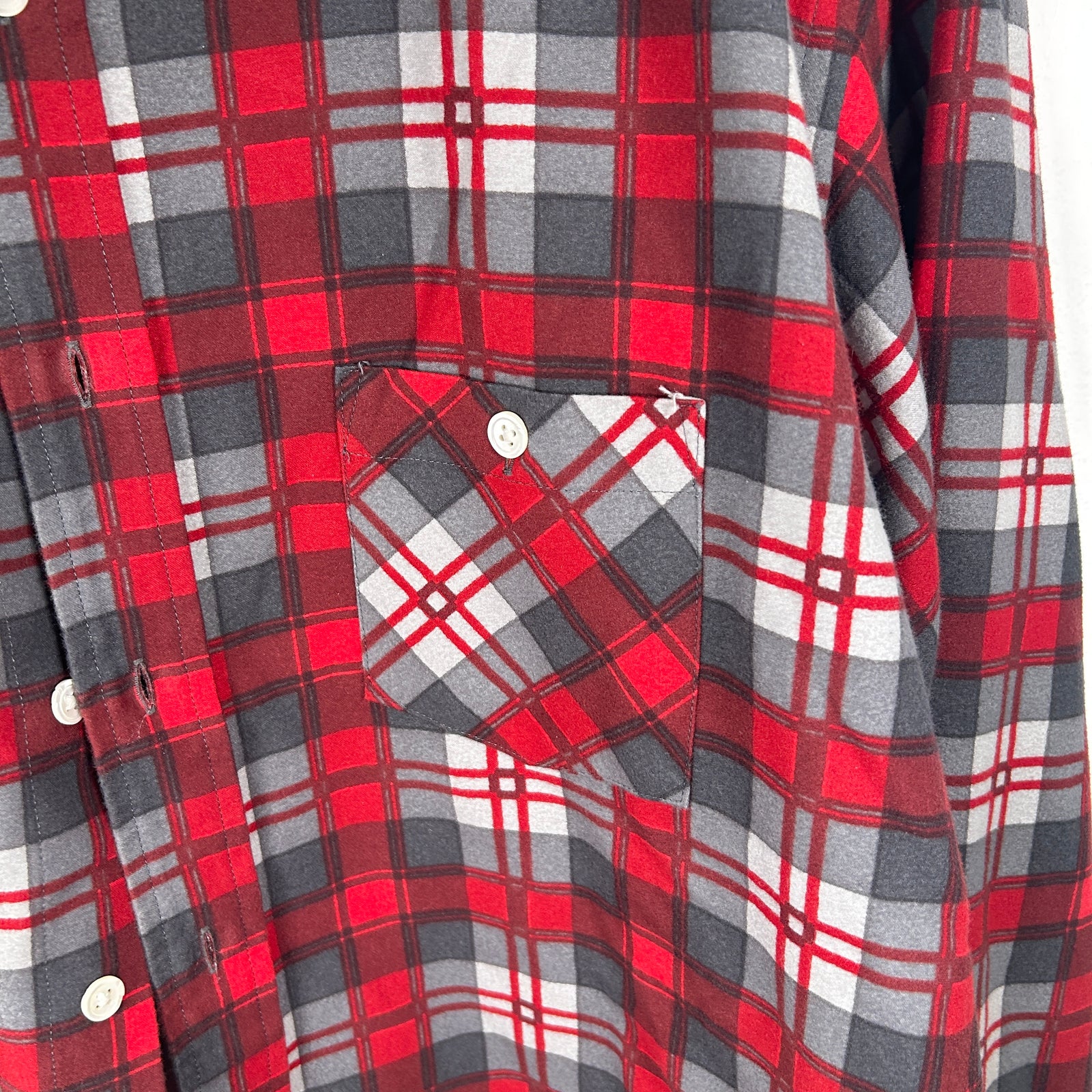 Needles Satin Lined Red Plaid Shirt Size XL