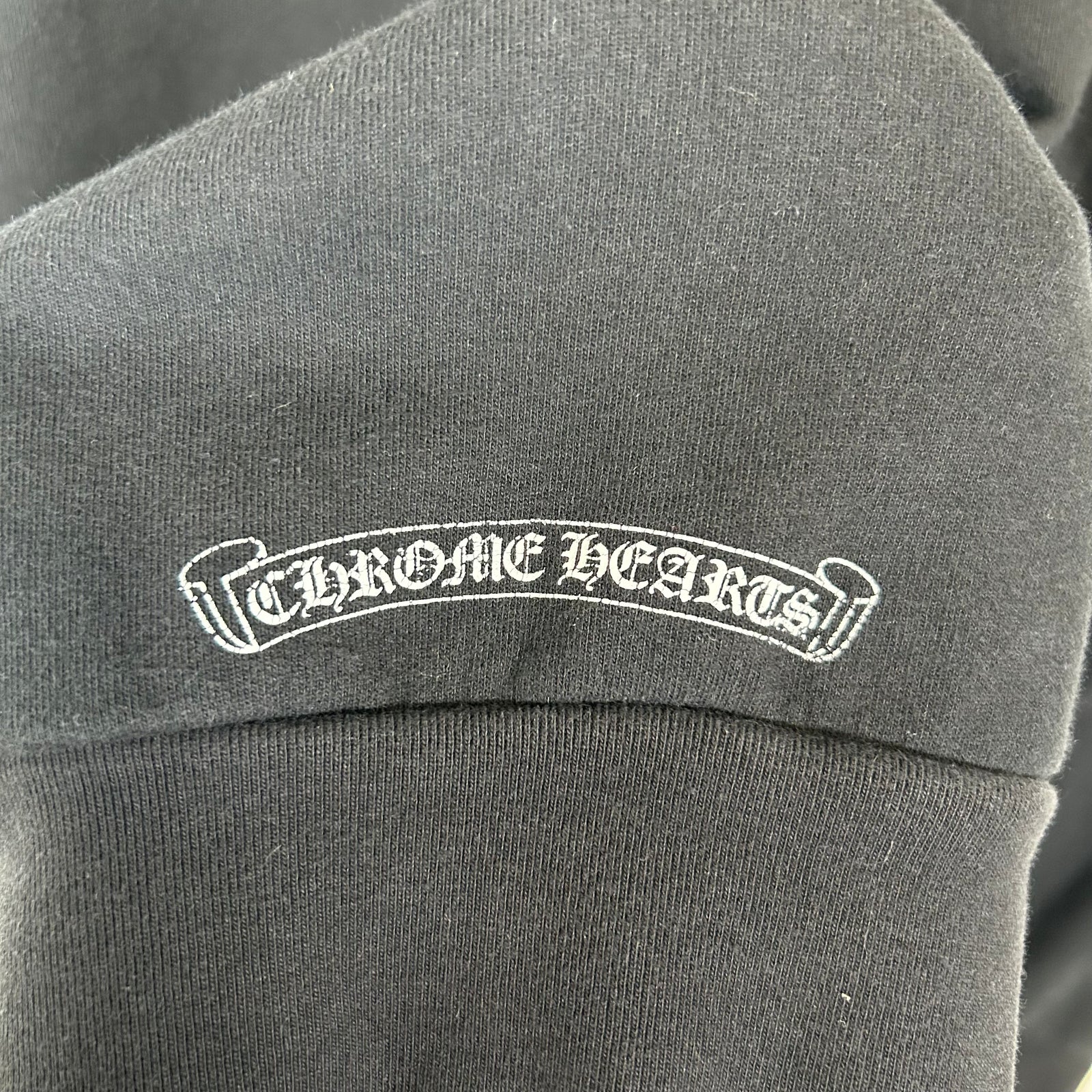 Chrome Hearts Black Vertical Logo Hoodie Size L