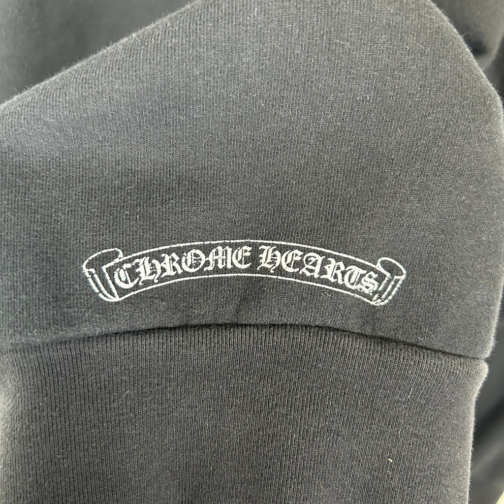 Chrome Hearts Black Vertical Logo Hoodie Size L
