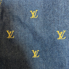 Louis Vuitton Embroidered Signature Denim Shorts Size 30