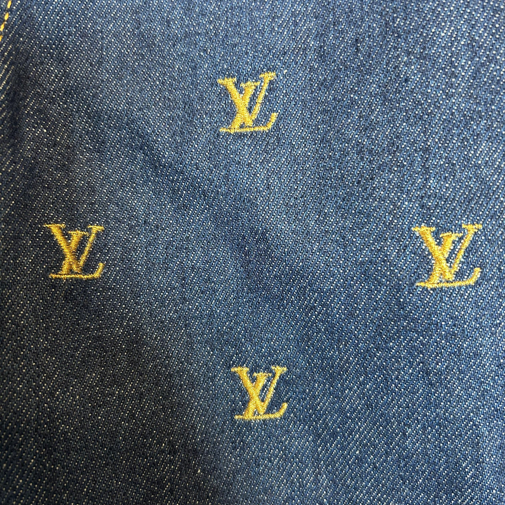 Louis Vuitton Embroidered Signature Denim Shorts Size 30