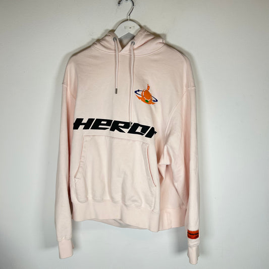 Heron Preston Pink Burn Hoodie Size L