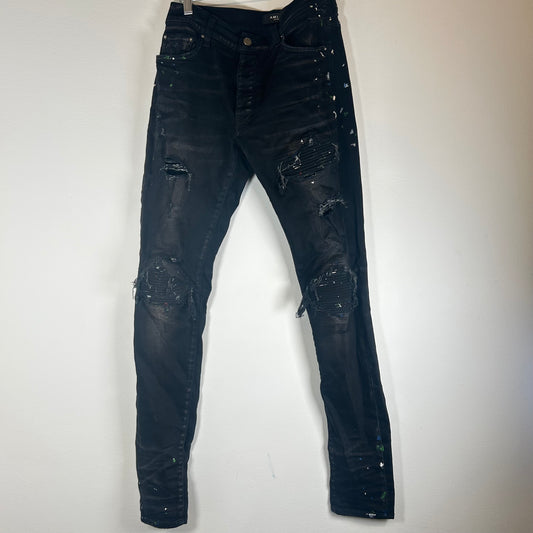 Amiri Black Paint Splatter Mx1 Jeans Size 30