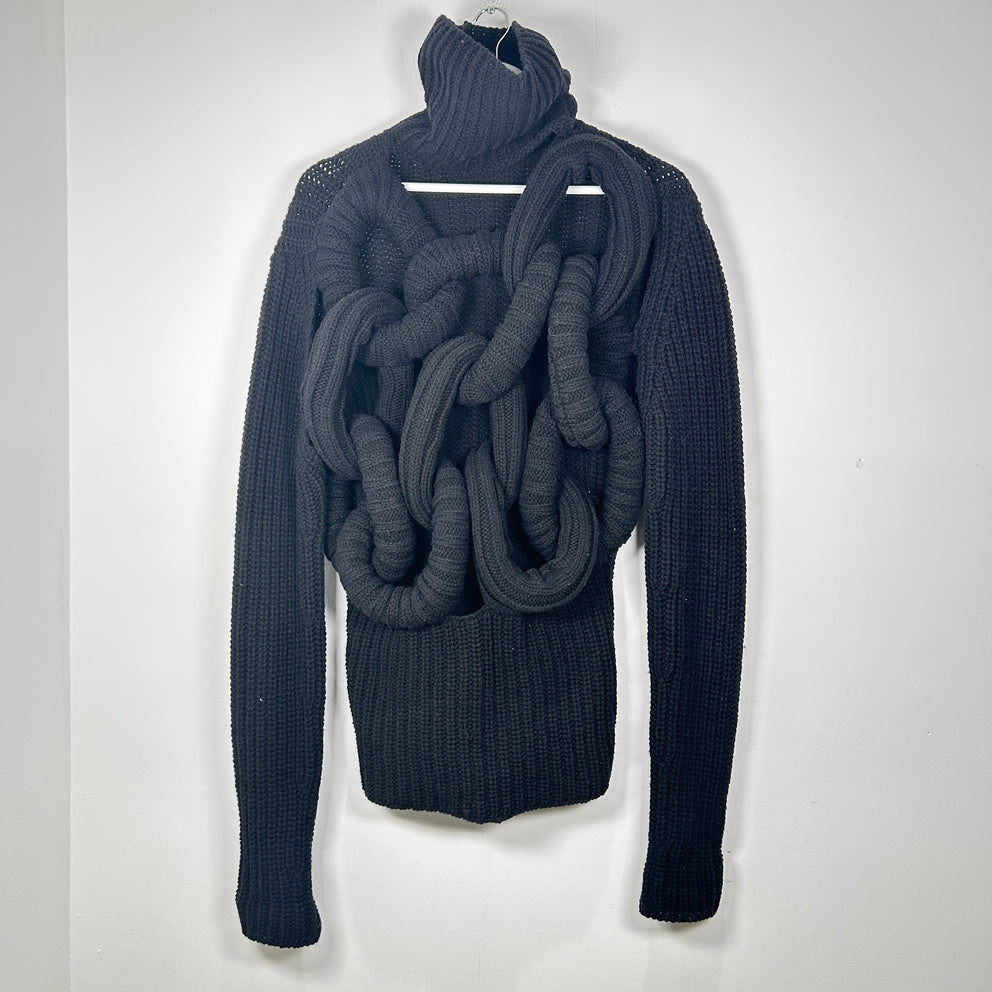 J.W. Anderson Black Knitted 'Tubular' Turtleneck Size S