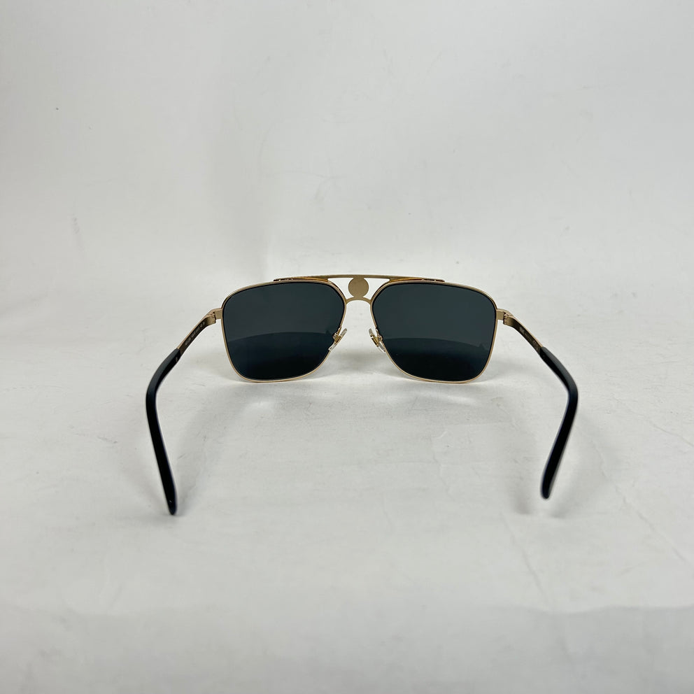 Versace Black/Gold Medusa Aviator Sunglasses
