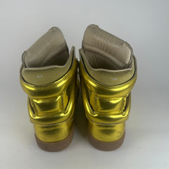 Maison Margiela Yellow Metallic Future High-Top Sneakers Size 10
