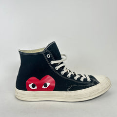 CDG Play Black Heart High Top Converse Size 12