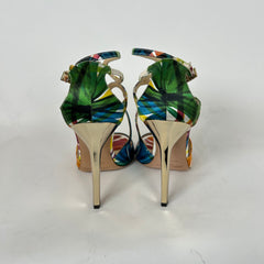 Jimmy Choo Multicolor Satin Sandals Size 37