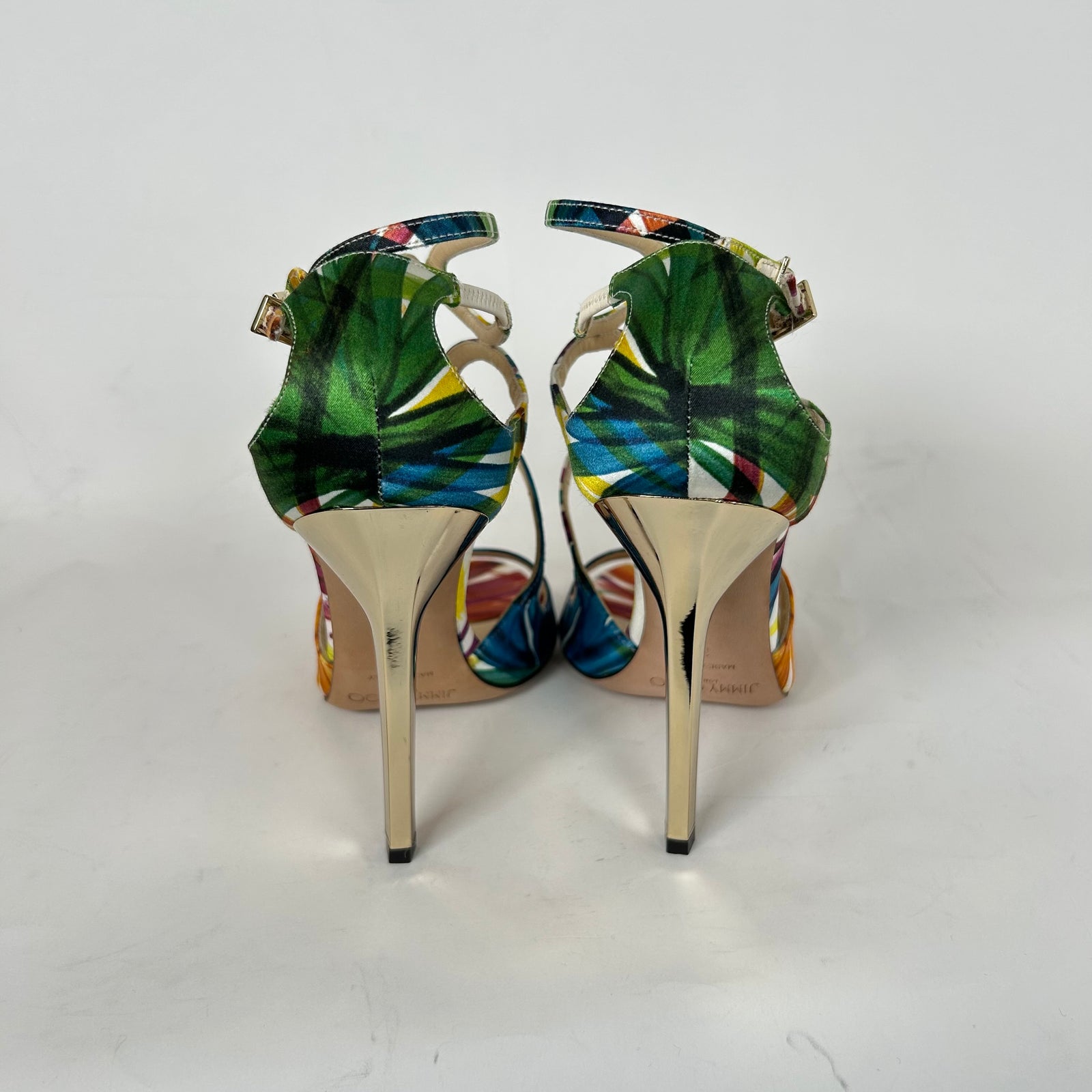 Jimmy Choo Multicolor Satin Sandals Size 37
