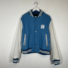 Amiri Blue/White Leather Varsity Jacket Size XL