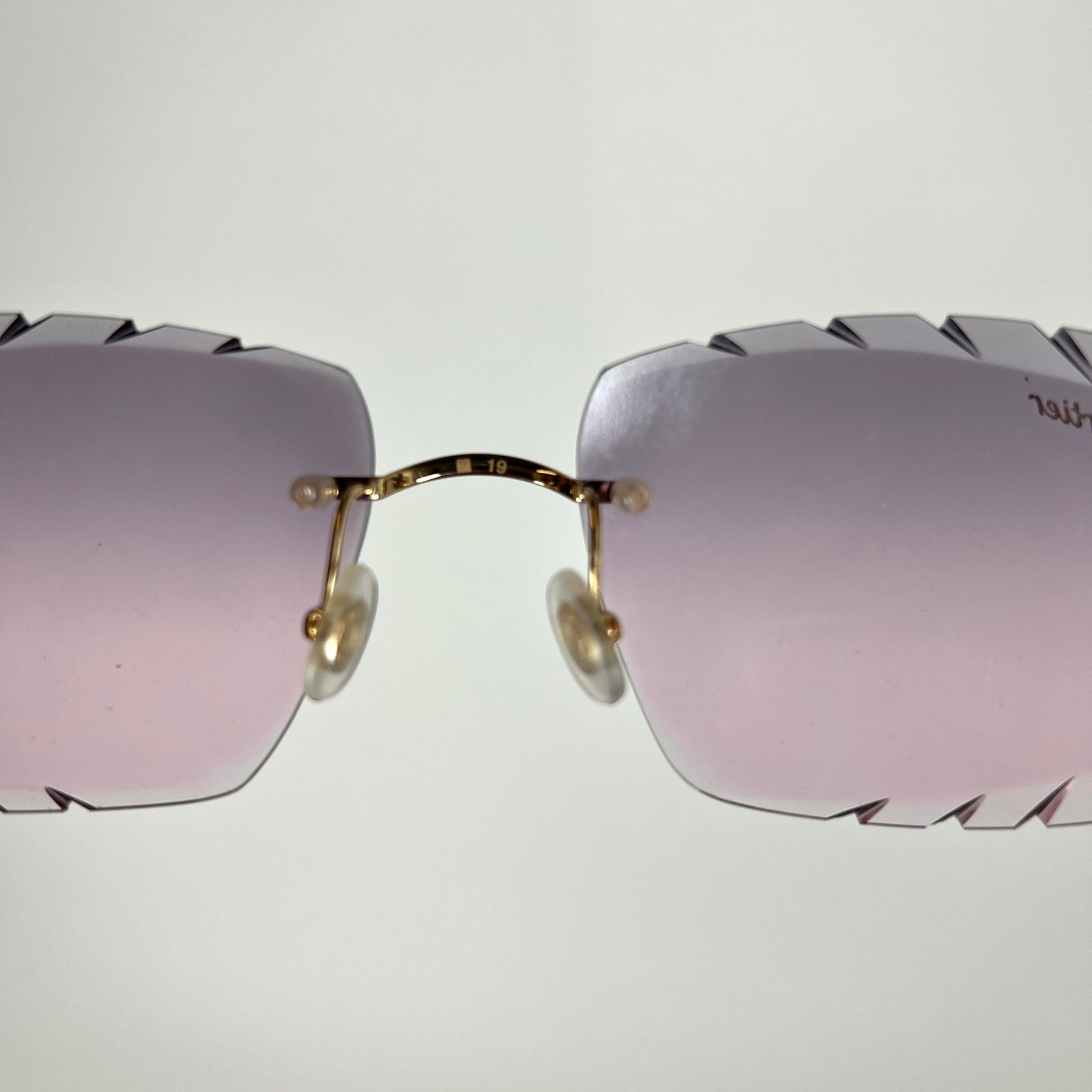 Cartier Pink C Decor Diamond Cut Glasses