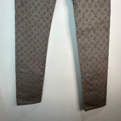 Louis Vuitton Grey Monogram Logo Slim Jeans Size 29