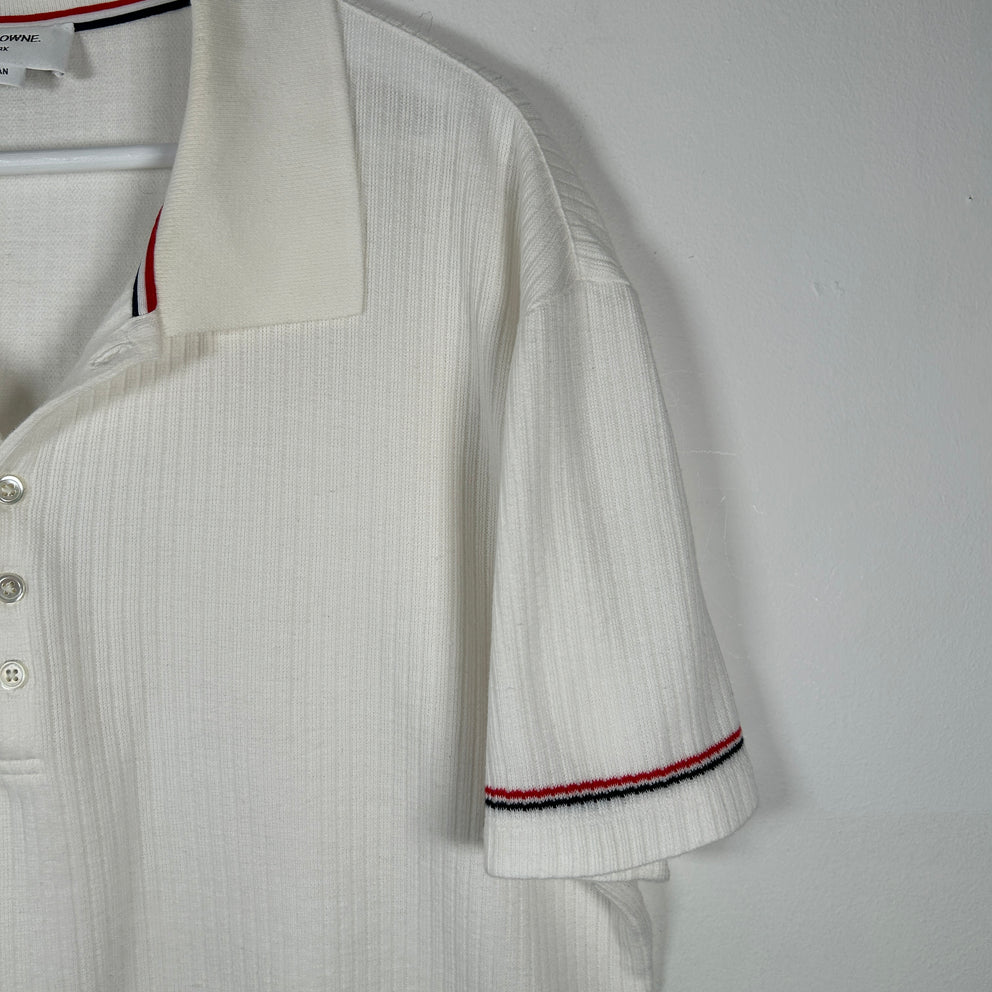 Thom Browne White Knit Polo Size 5