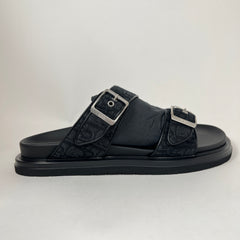 Dior Black/Black Aqua Oblique Sandals Size 43