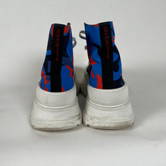 Alexander McQueen Blue & Red High Top Sneaker Size 45