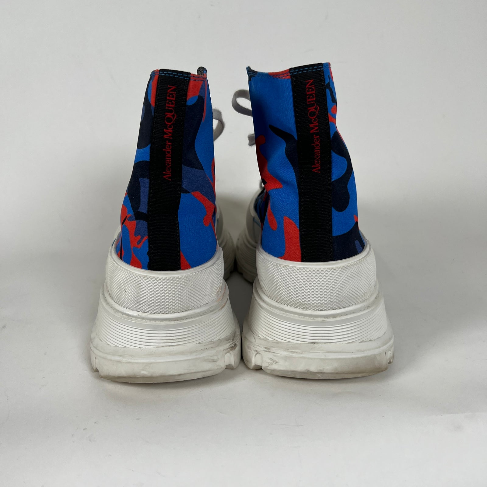 Alexander McQueen Blue & Red High Top Sneaker Size 45