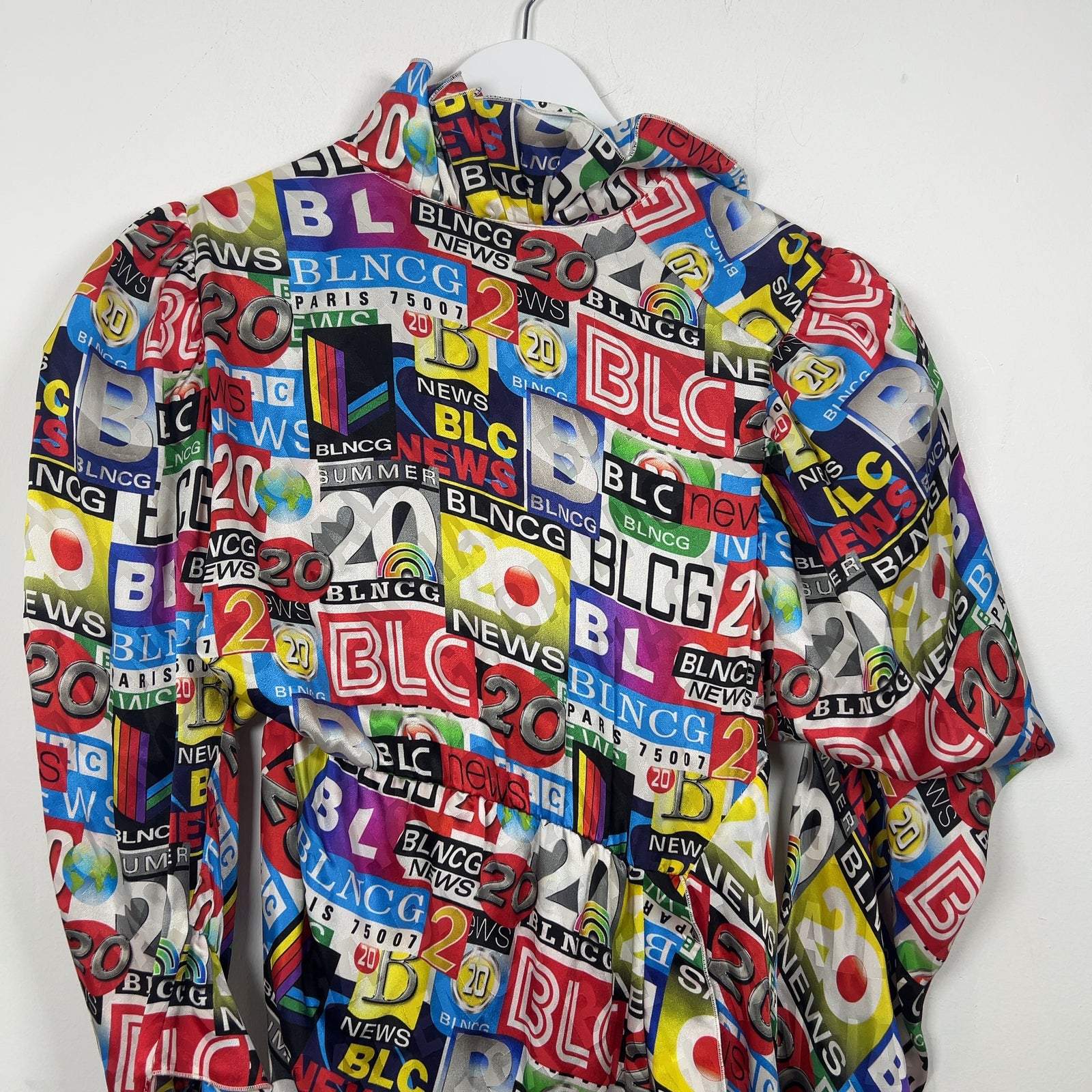 Balenciaga Jacquard Logo Silk Mini Dress