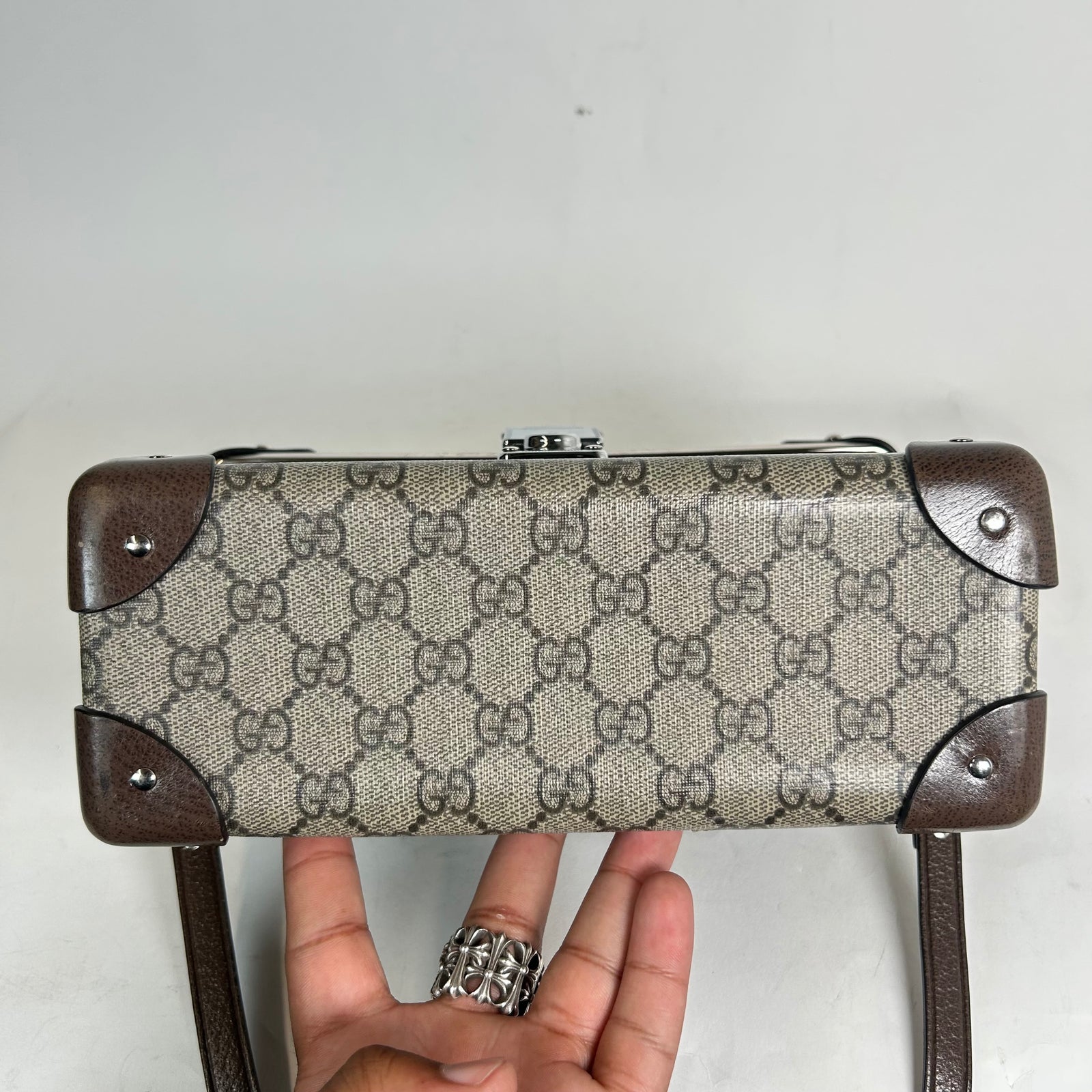 Gucci Bamboo GG Supreme Globe-Trotter Vanity Case