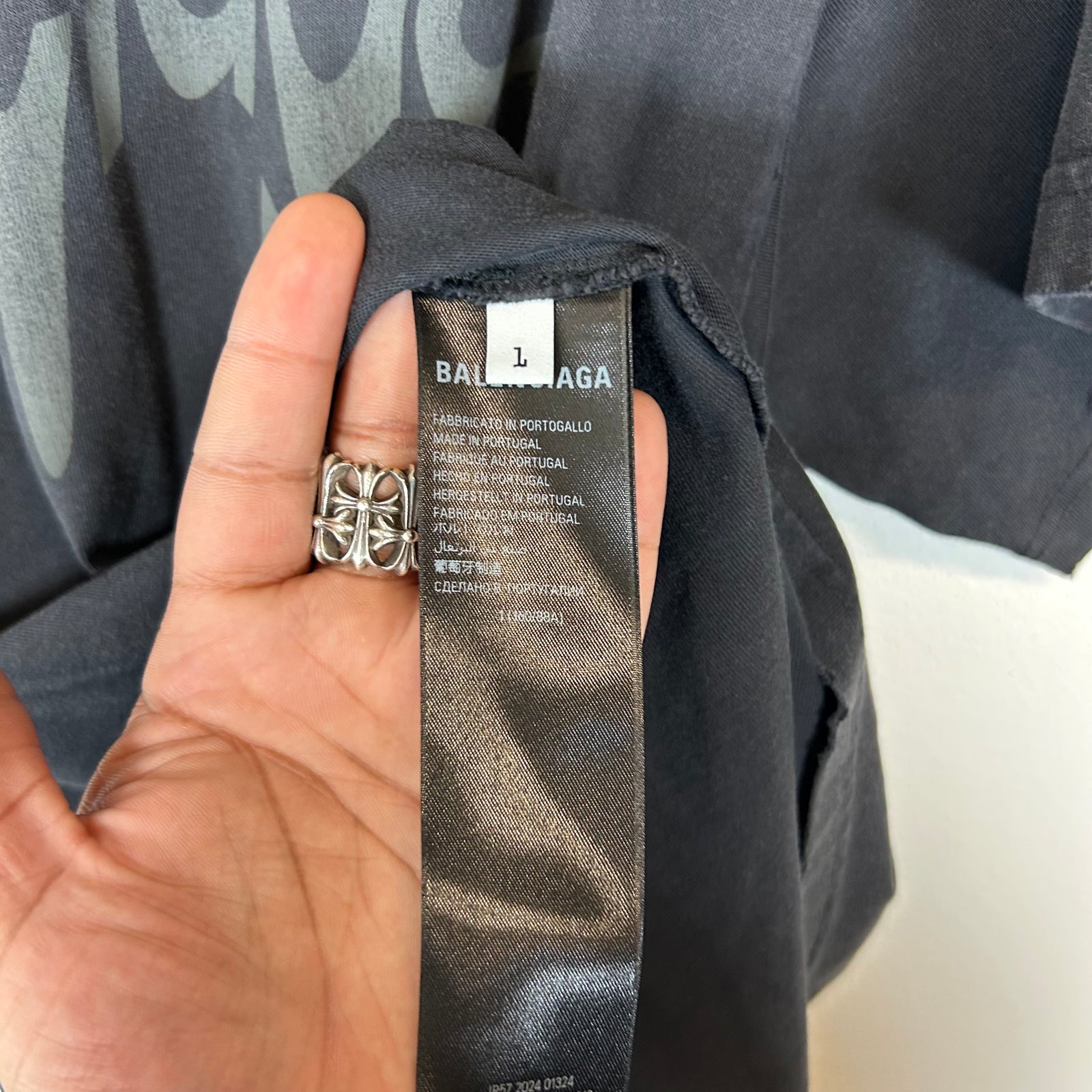 Balenciaga Black 3B Liquefied Logo T-Shirt Size 1