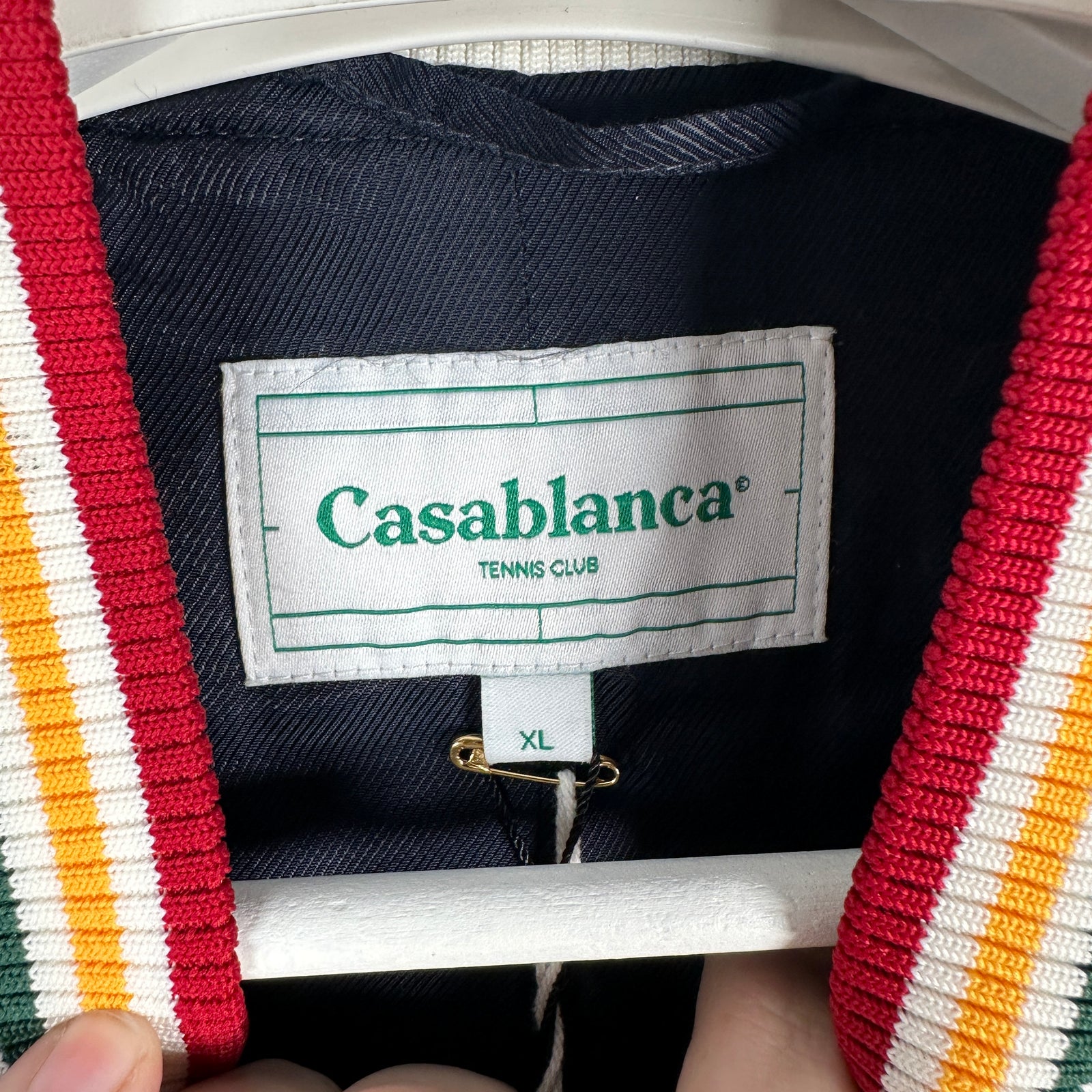 Casablanca 2024 Black 'Chenille' Embroidered Patch Varsity Jacket Size XL