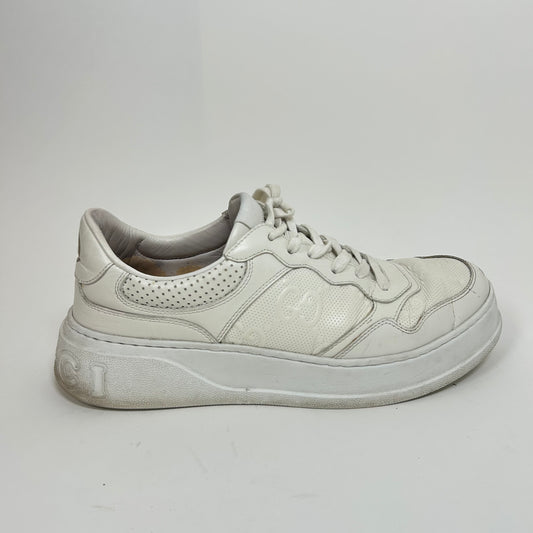 Gucci White GG Embossed Sneakers Size 10