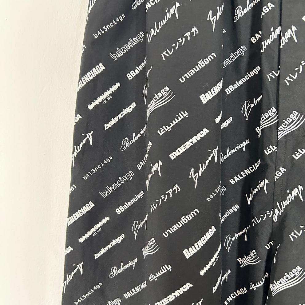 Balenciaga Multi Logo Wide Leg Track pants Size M