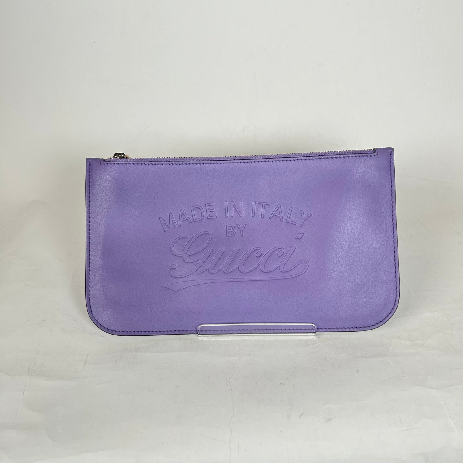 Gucci Purple Leather Clutch Bag