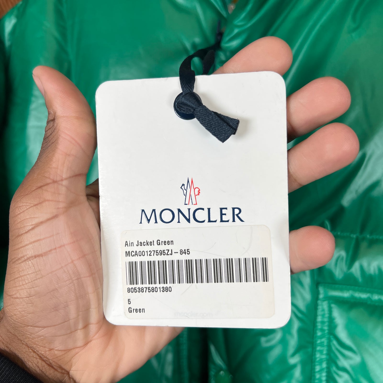 Moncler Ain Green Short Down Jacket Size 5