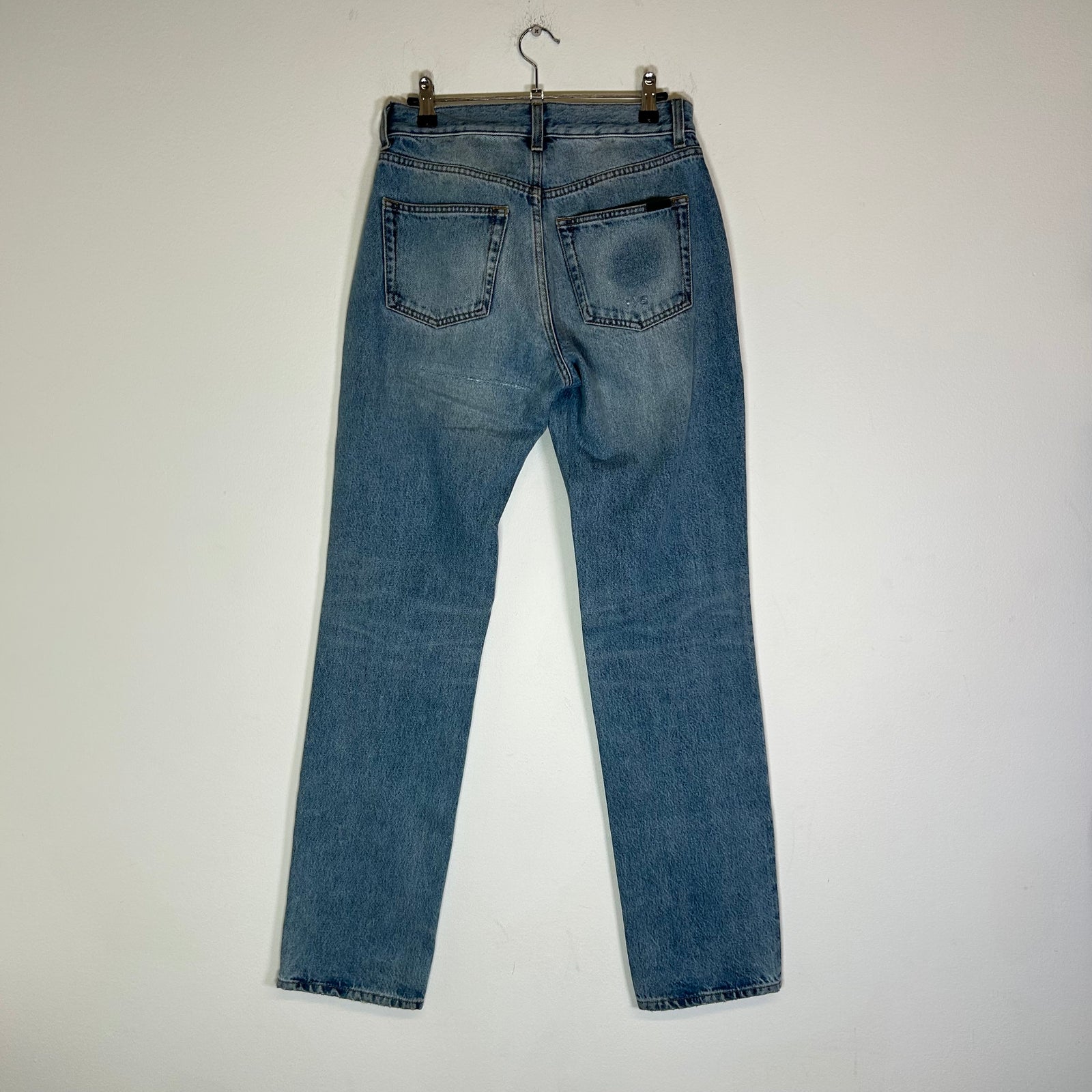 Saint Laurent Washed Blue Cassandra High Waist D53 Jeans Size 26