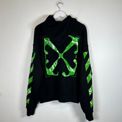 Off-White Black/Green 'Moon Camera' Hoodie Size S