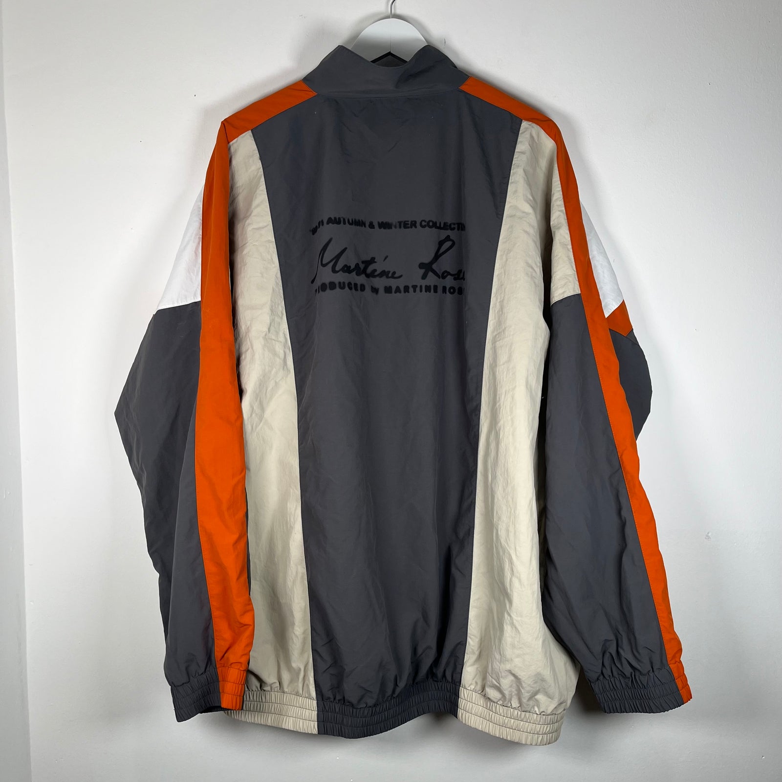 Martine Rose Gray/Orange Logo Windbreaker Size XL