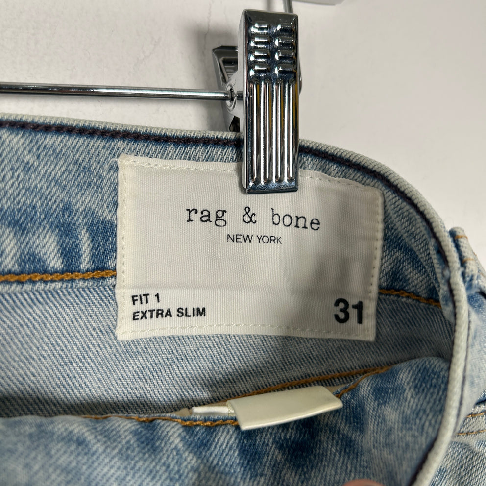 Rag & Bone Fit 1 Extra Slim Bleach Wash Jeans Size 31