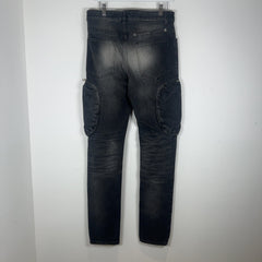 Givenchy Black Wash Cargo Zipper Jeans Size 30