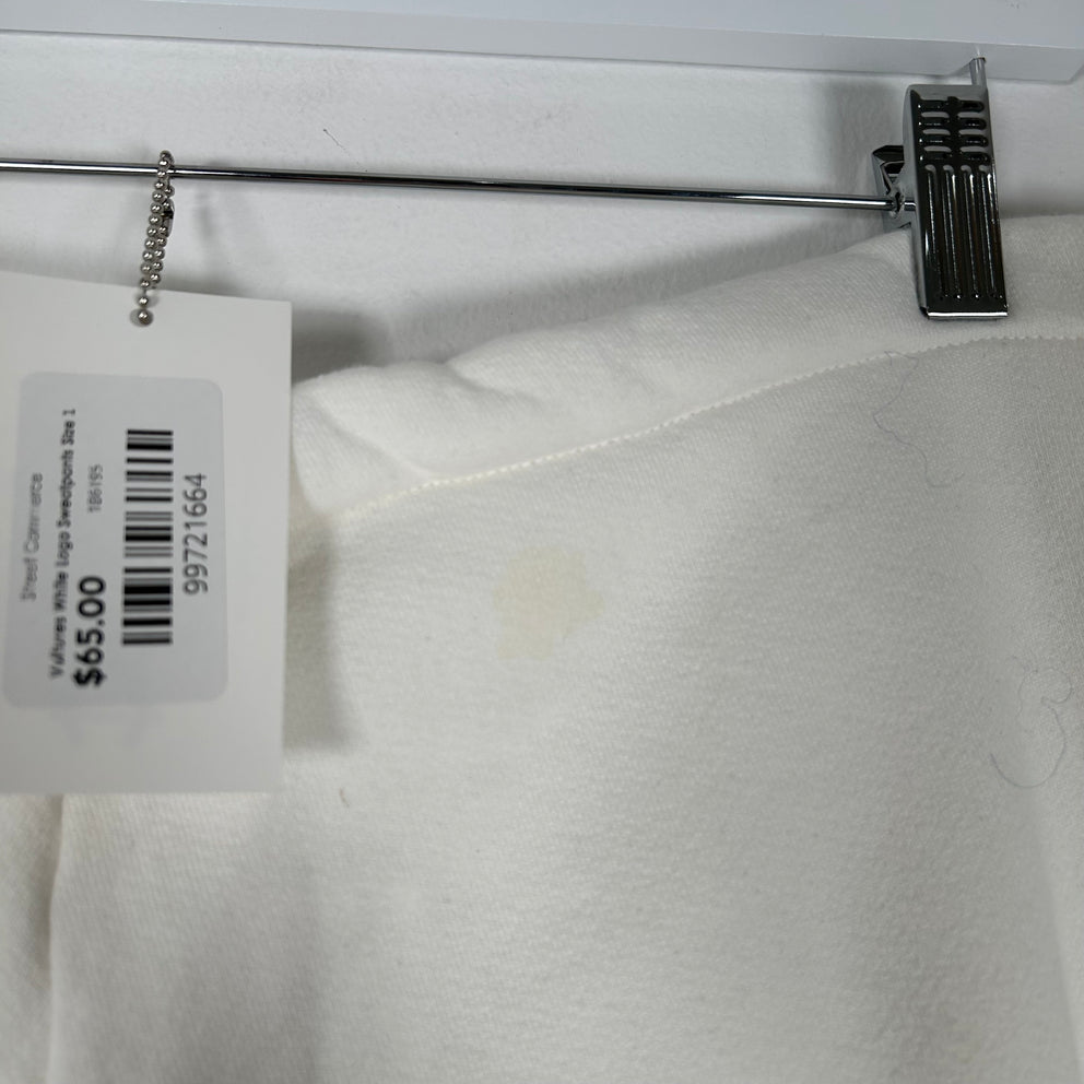 Vultures White Logo Sweatpants Size 1